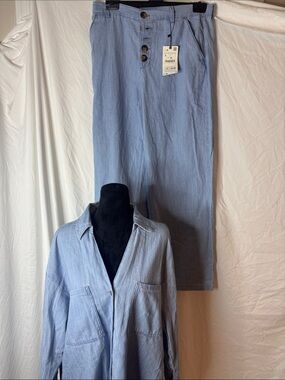Zara Light Blue Boot Cut Pants
